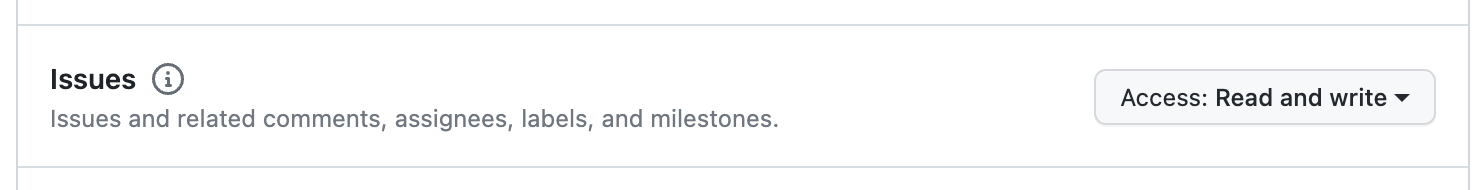 GitHub screenshot showing issues with read/write access.